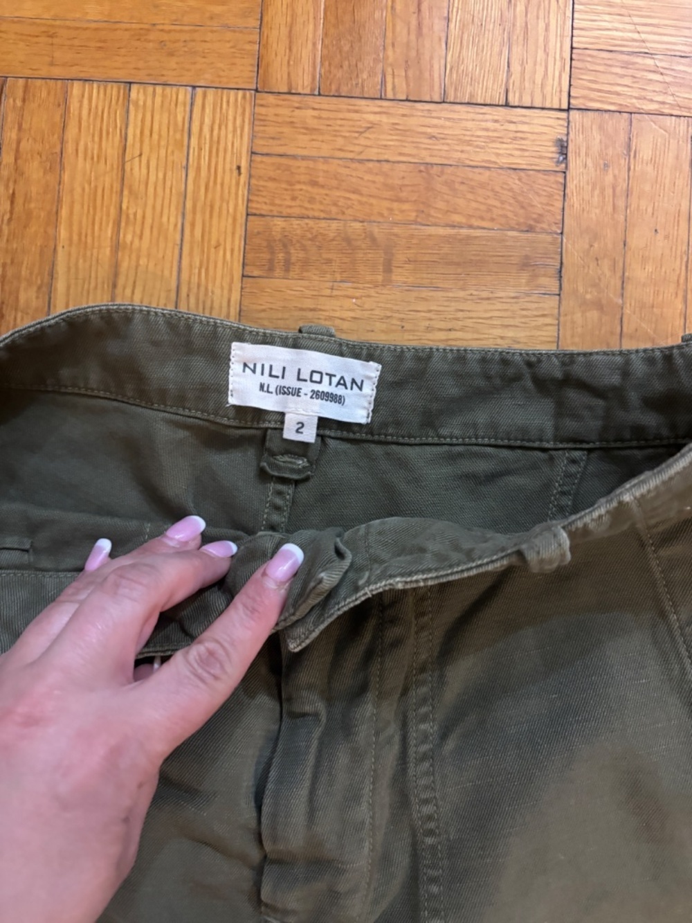 NILI LOTAN pants green with orange stipe down the side * accepting offers - Picture 3 of 4